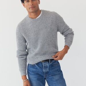NWOT AYR Men's Crewneck The Sloop Fuzzy TV Ribbed Gray Sweater